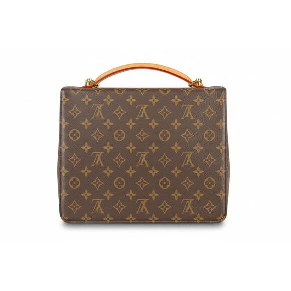 Louis Vuitton Monogram Monceau Top Handle Briefcase Bag Brown Vintage - Picture 2 of 5